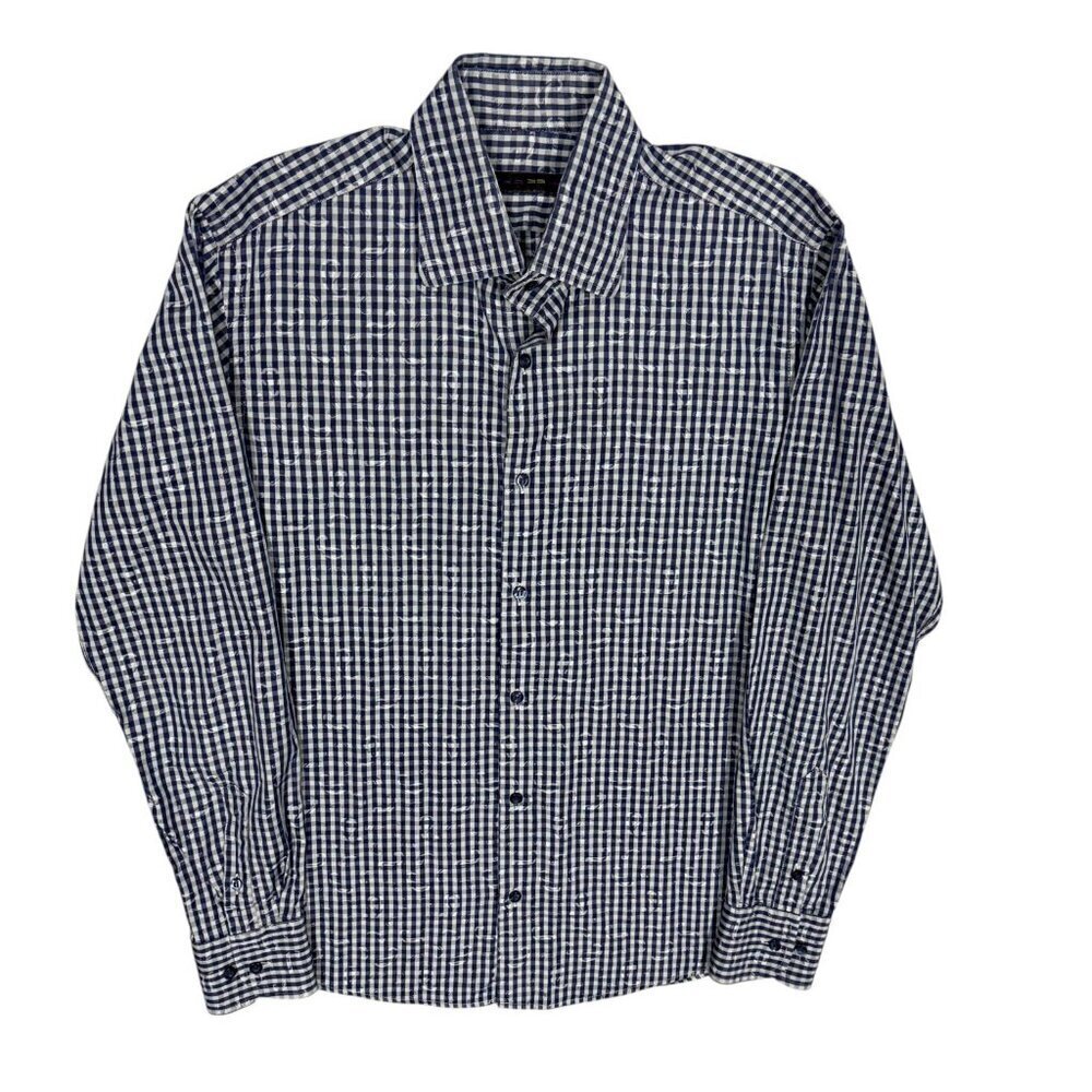 ETRO Milano Dress Shirt Check / Paisley Made in Italy Cotton 15 1/2 Medium